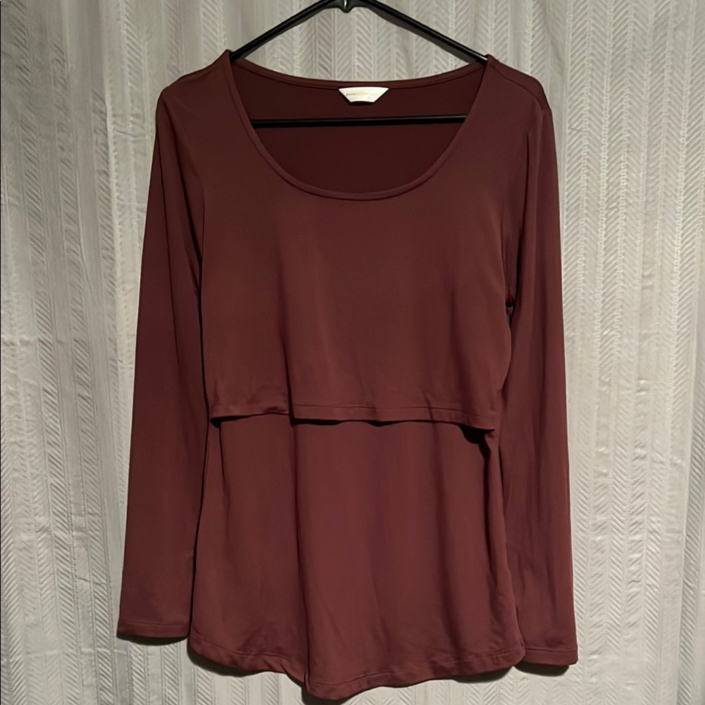 Women's Long Sleeve Burgundy Top